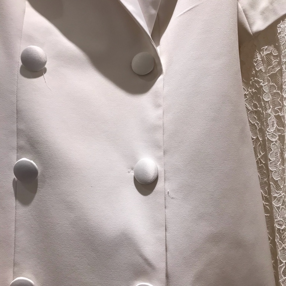 Satin Lapel Double Breasted Blazer Dress Lace S - Picture 4 of 7
